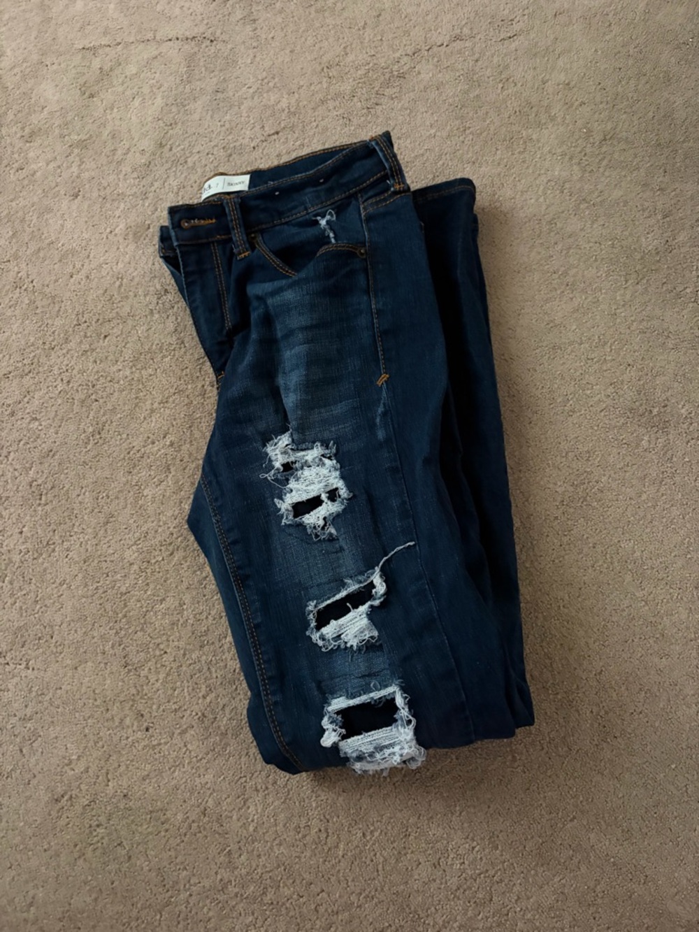Mudd Dark Blue Distressed Skinny Jeans